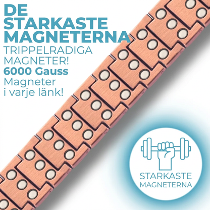 Koppar Magnetarmband för Herr TRIPPEL Kraftfull